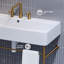 Lavabo de salle de bain piédestal rectangulaire en céramique avec trop-plein 34,7 "Swiss Madison Carre-98076191
