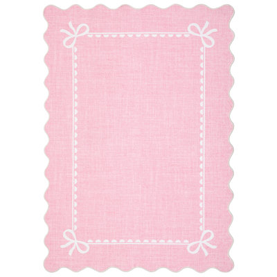 Modern Scalloped Edge Area Rug – Soft Low Pile, Non-Slip, Washable Carpet – Perfect for Living Room, Bedroom, Nursery, Dorm, Hallway, Playroom