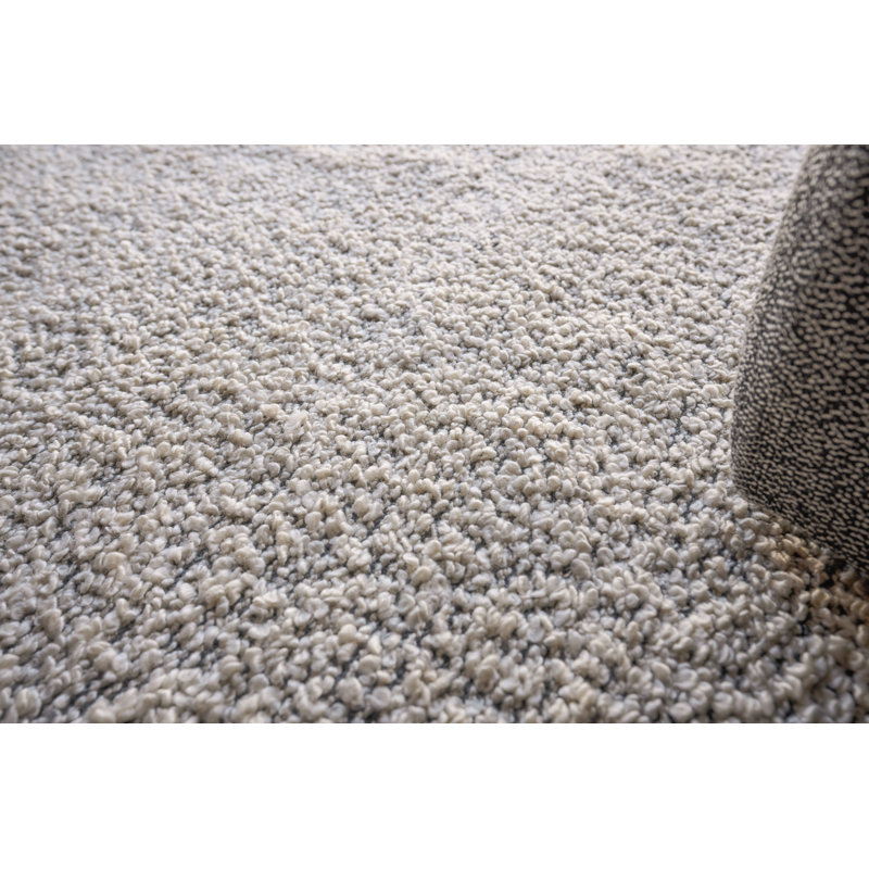 Morello Hand Made Area Rug in Ivory/Dark Gray, Rectangle 6' x 9'