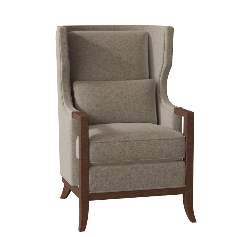 Martin Upholstered Wingback Chair, Walnut, 8703 Cloud