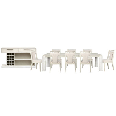 Table de salle à manger rectangulaire extensible avec 8 chaises et buffet Rigsby