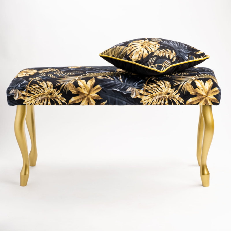 Velvet Upholstered Bench, 50cm H x 140cm W x 40cm D