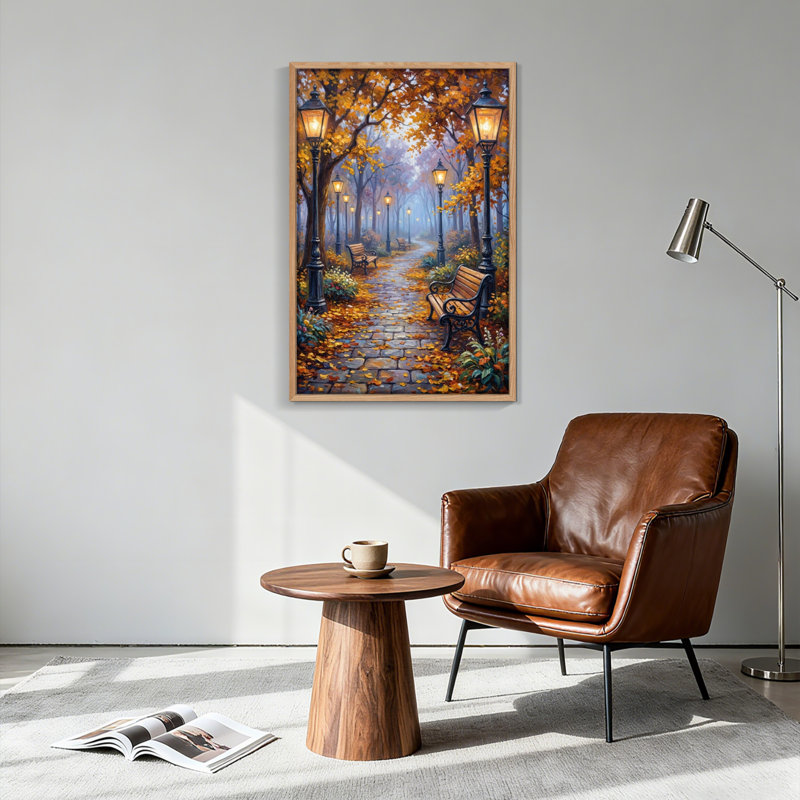 Ensemble de 1 tableau sur toile Chemin d'automne, 24"H x 18"W, Natural