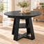 Table de salle à manger extensible avec piètement en croix et tablette de rangement-1690554385