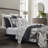 Ensemble de courtepointe réversible en coton noir et blanc 3 pièces Western Farmhouse-70957922