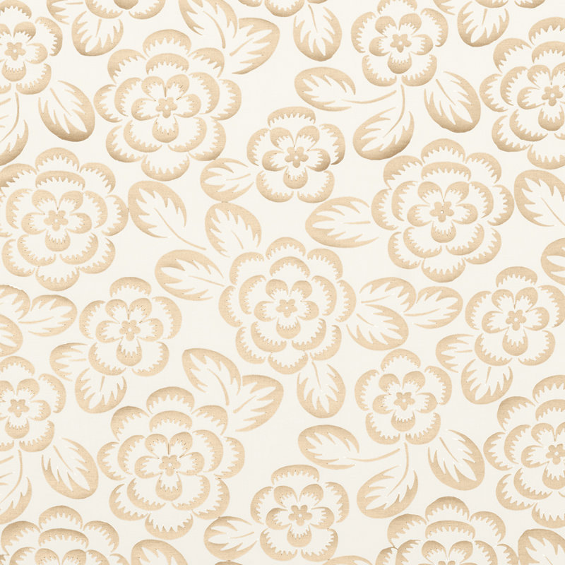 Angelica Floral Fabric, Champagne/Ivory