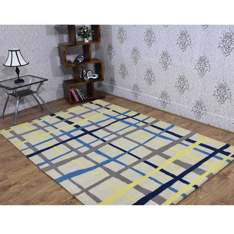 HAND TUFTED WOOL ECO-FRIENDLY AREA RUGS  - Rectangle | Multicolor | Contemporary Modern Design, High Pile Handmade Area Rugs for Living Room, Bed Room 