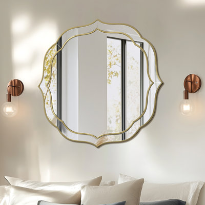 Grand miroir décoratif décoratif à motif floral pour maison de campagne rustique