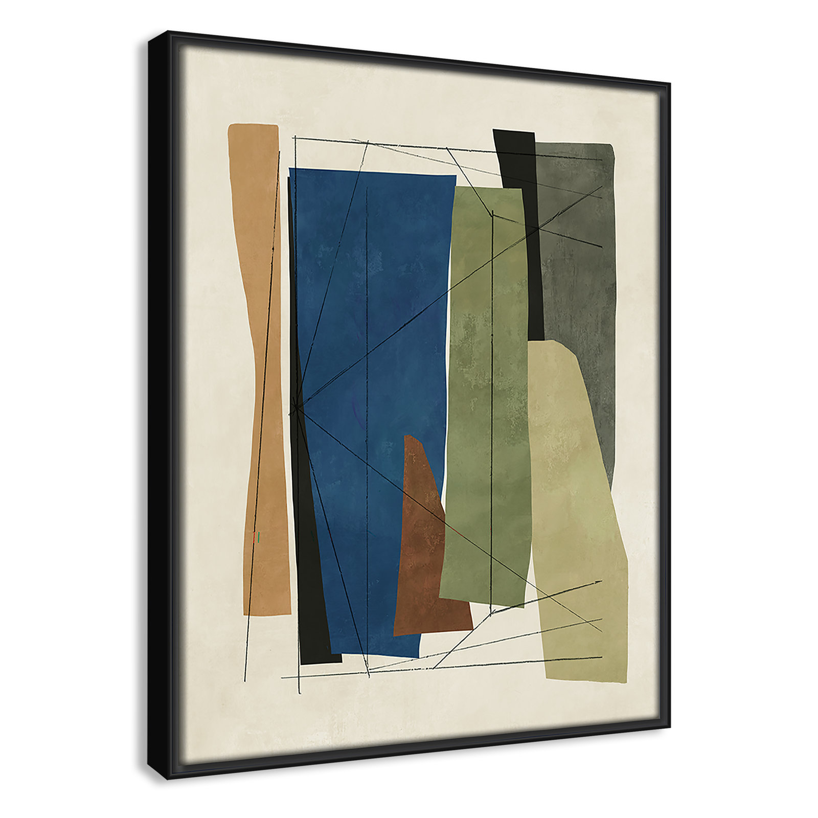 Beckton "Sync I" Print by Tom Reeves, 15.5" H x 12.5" W x 2" D, Black Framed