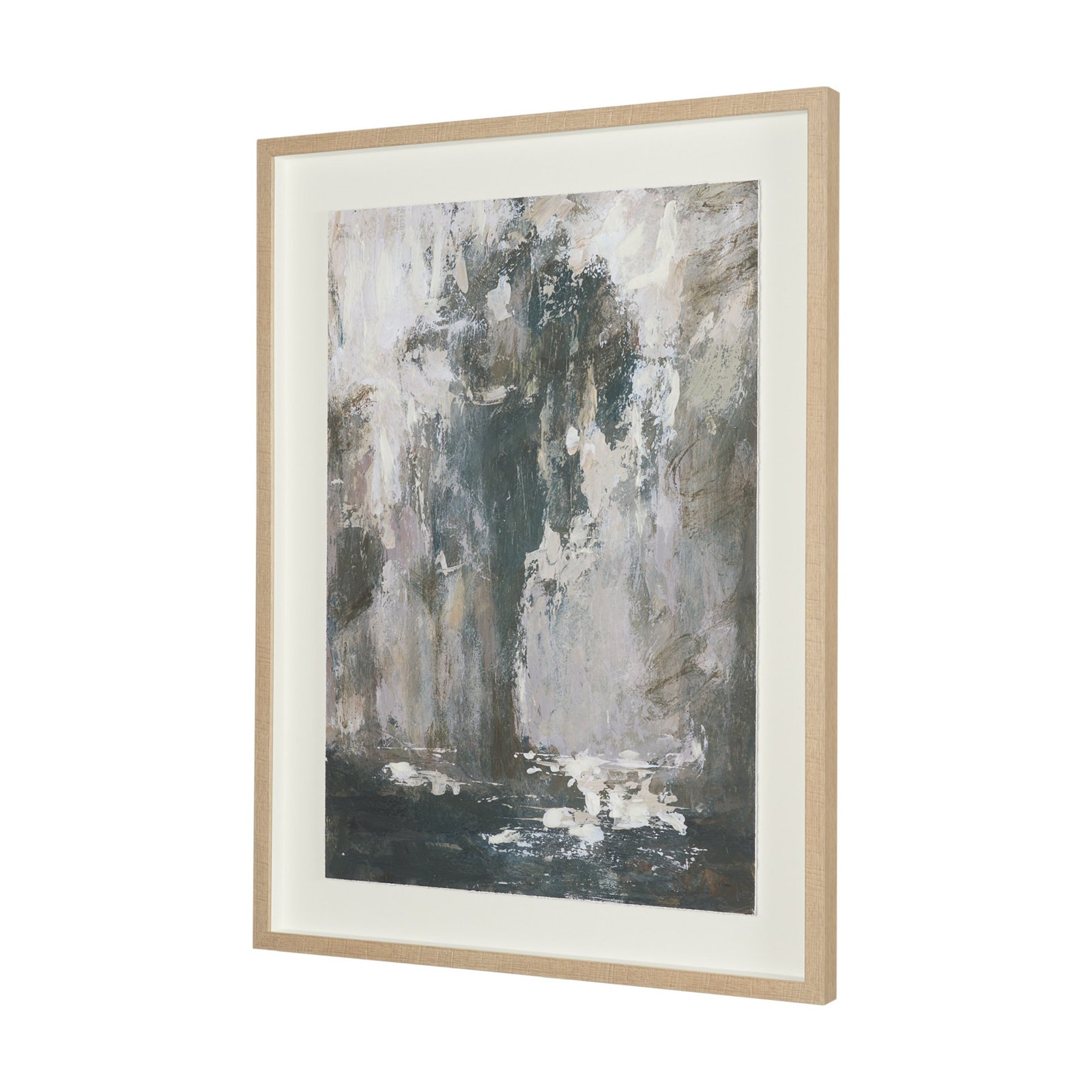 Forest Whispers I Hand-Embellished Painting, Framed Print with Mat Forest Whispers I