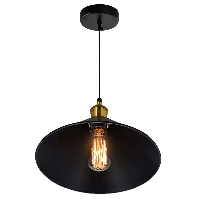 Mini-luminaire suspendu industriel 1 lumière pour la cuisine, la salle à manger et le salon - culot E26, compatible avec les DEL - hauteur réglable avec certification BACL