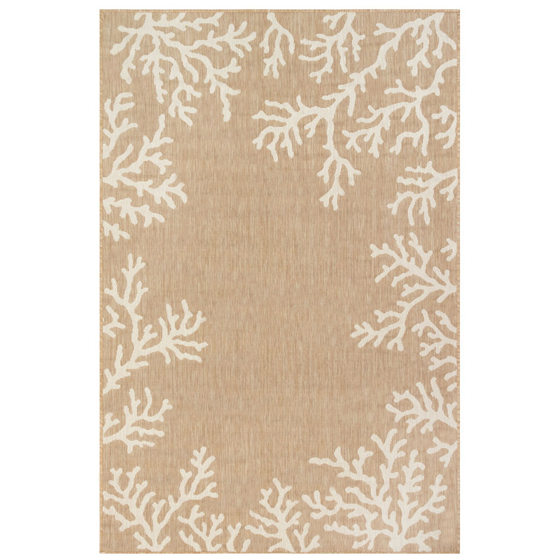 Tapis intérieur / extérieur beige Mancilla, Rectangle 3 pi 3 po x 4 pi 11 po