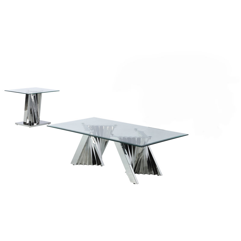 Ensemble de tables basses 2 pièces Manigault, Argent