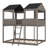 Wood Bunk Bed With Roof, Window, Guardrail-1161886605