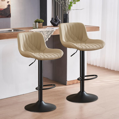 Swivel Adjustable Height Counter Stool With Footrest