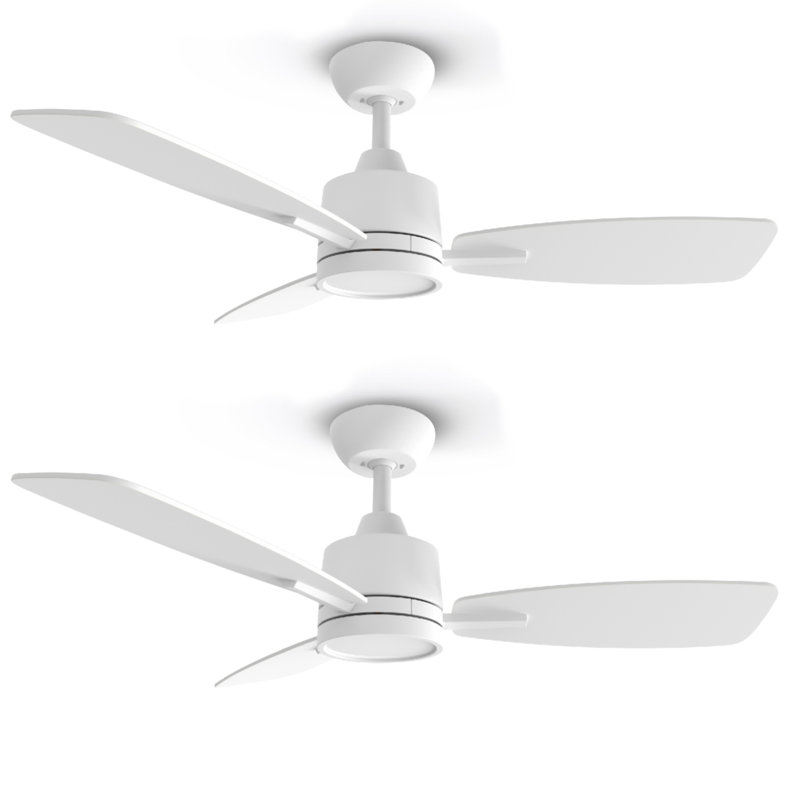 42'' Ceiling Fan With Led Lights (Set Of 2), White