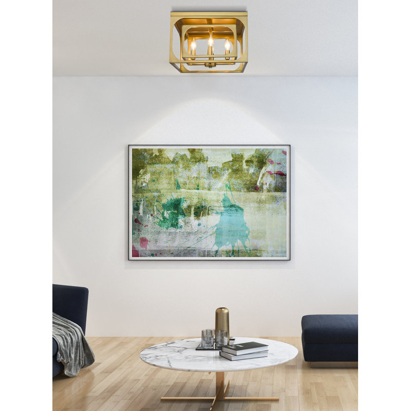 Nyjal Flush Mount, Rubbed Brass