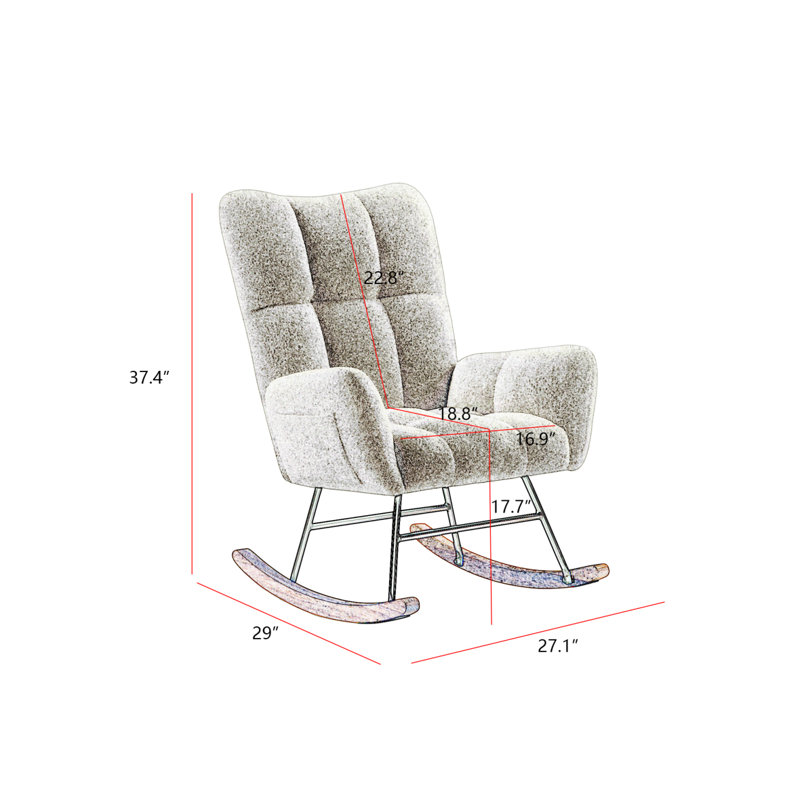 Chaise berçante en tissu Teddy