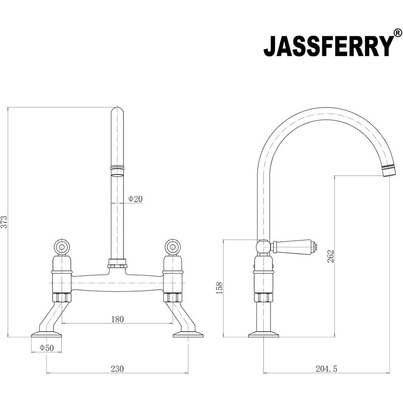 JASSFERRY Kitchen Faucet, White