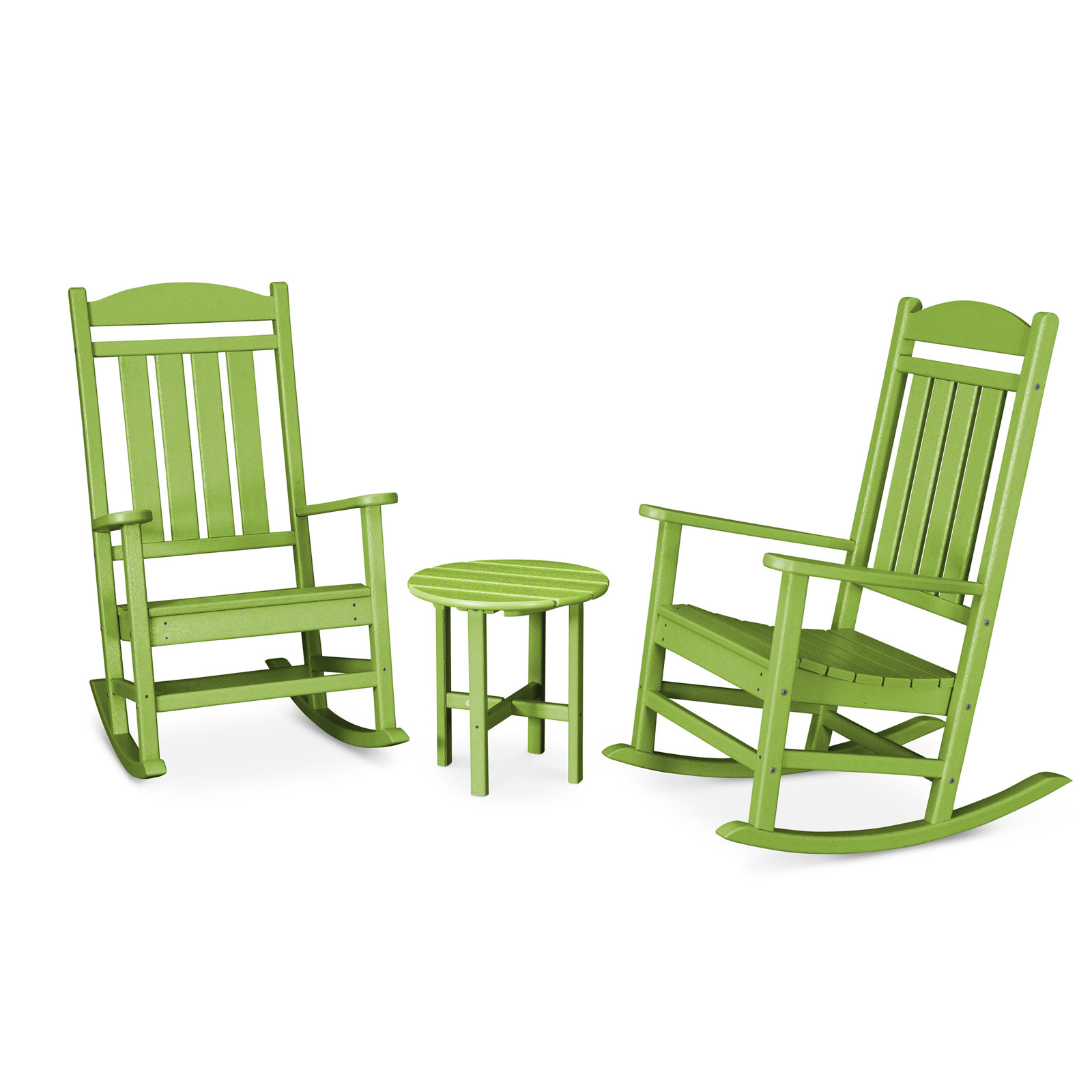 POLYWOOD® Rocker 2-Person Patio Seating Group, Lime