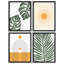 "Feuilles de Monstera tropicales - Boho géométrique - Illustration murale de feuilles de palmier" - 4 pièces-101520185-101520186