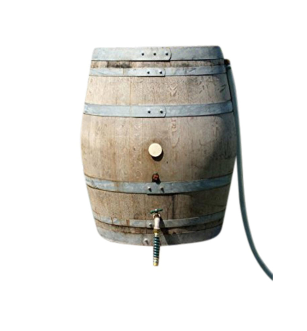 MGP Wood Drainable Dual Overflow Rain Barrel MGP