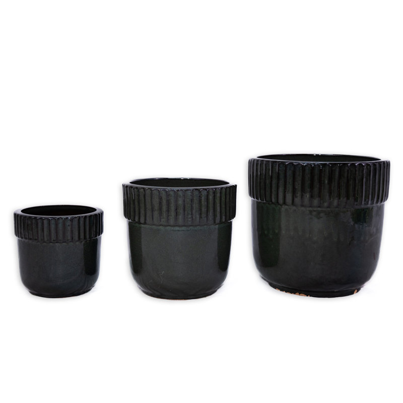 Pot de fleurs en céramique, Noir antique