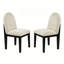 Ensemble de 2 chaises de salle à manger rembourrées en tissu, structure en bois noir moderne, assise souple avec support ergonomique