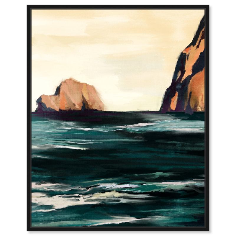 Art mural Rockside View, Cadre noir, H 21 po x l 17 po
