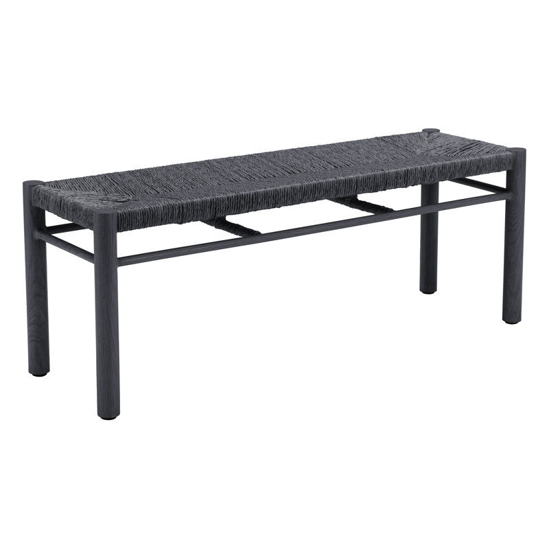 47.2" Iska Outdoor Dining Bench , Black