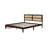 Bed with Rattan Headboard, Two Storage Drawers, Rubber Wood Bed with Enhanced Support Salts and Feet-561160387-561160253