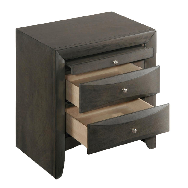 Table de chevet 2 tiroirs Grey Oak, Chêne