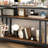  58'' TV Stand Fits TV up to 65'', TV Media Console with 3-Tier Open Storage Shelves, Industrial Entertainment Center with Quadruple-Tube Support for Living Room, Rustic Brown-1312662686-1312662684