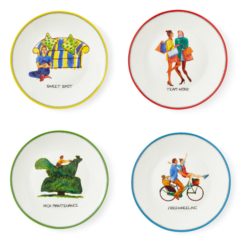 Ensemble de 4 assiettes 6 po Tidbit