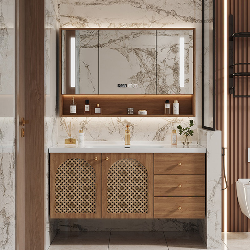 Japanese style simple stylish bathroom cabinet