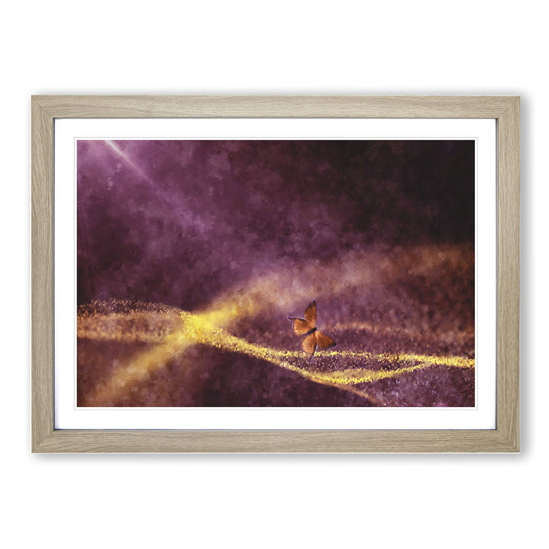 Butterfly Vol.1 - Picture Frame Painting, 27cm H x 36cm W x 2cm D, Oak Framed