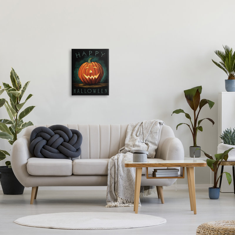 Joyeux Halloween - peinture, H 20 po x l 16 po x P 1,5 po, Toile tendue
