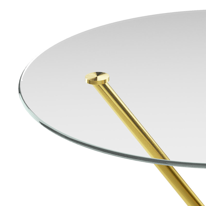 CASA ROUND DINING TABLE, Clear, Gold