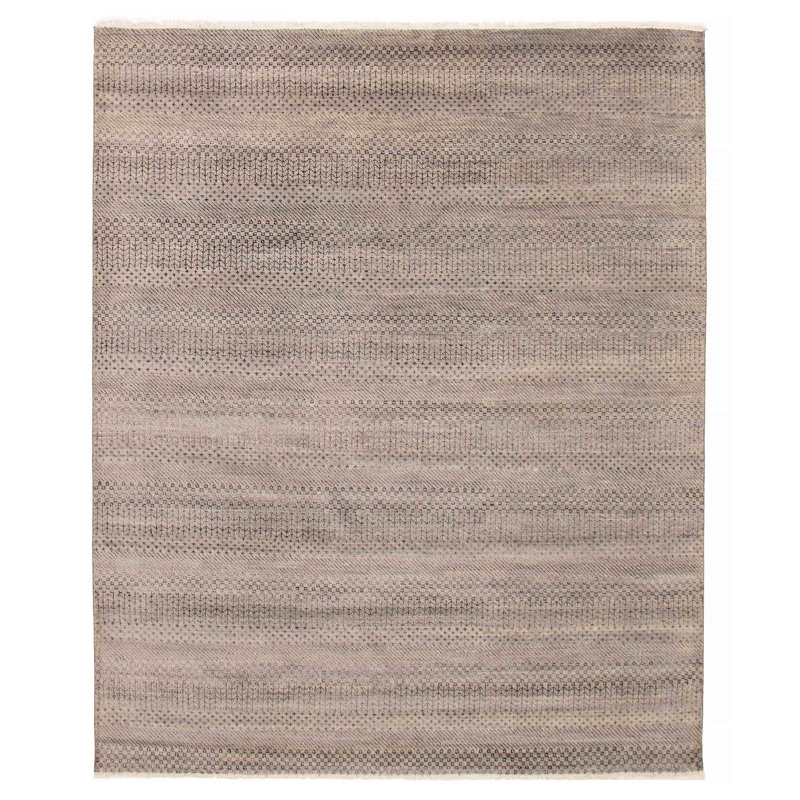 Tapis gris ombre en soie 8 pi 2 po x 10 pi 1 po
