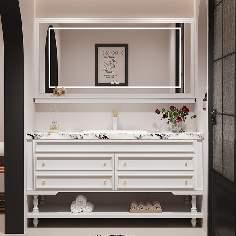 Armoire de salle de bain rétro française, 47"