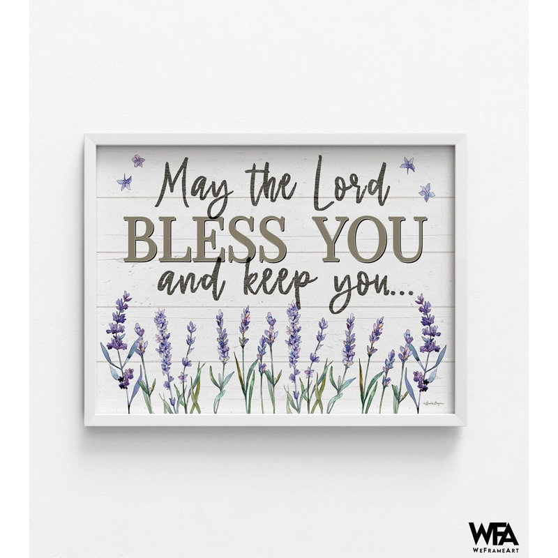 «Bless you» par Susie Boyer, impression d'affiche Numéros 6: 24-26, impression de signe chrétien rustique lavande, décor de style campagne mauve