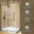 48" W x 31.6" D x 72" H Semi-Frameless Single Sliding Corner Shower Enclosure with Tempered Glass-115236389