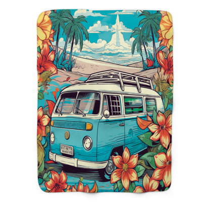 Assortiment tropical - couverture sherpa de qualité supérieure 1 pièce
