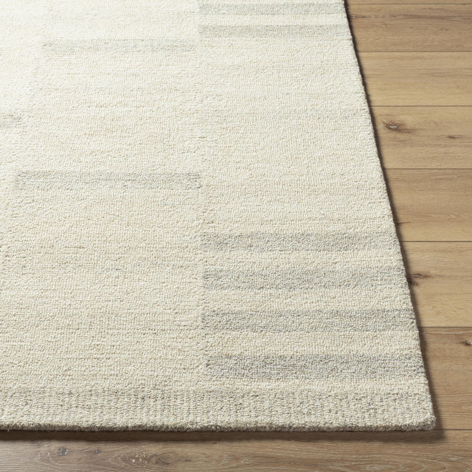 Adarian Handmade Wool Taupe Rug, Rectangle 8'10" x 12'