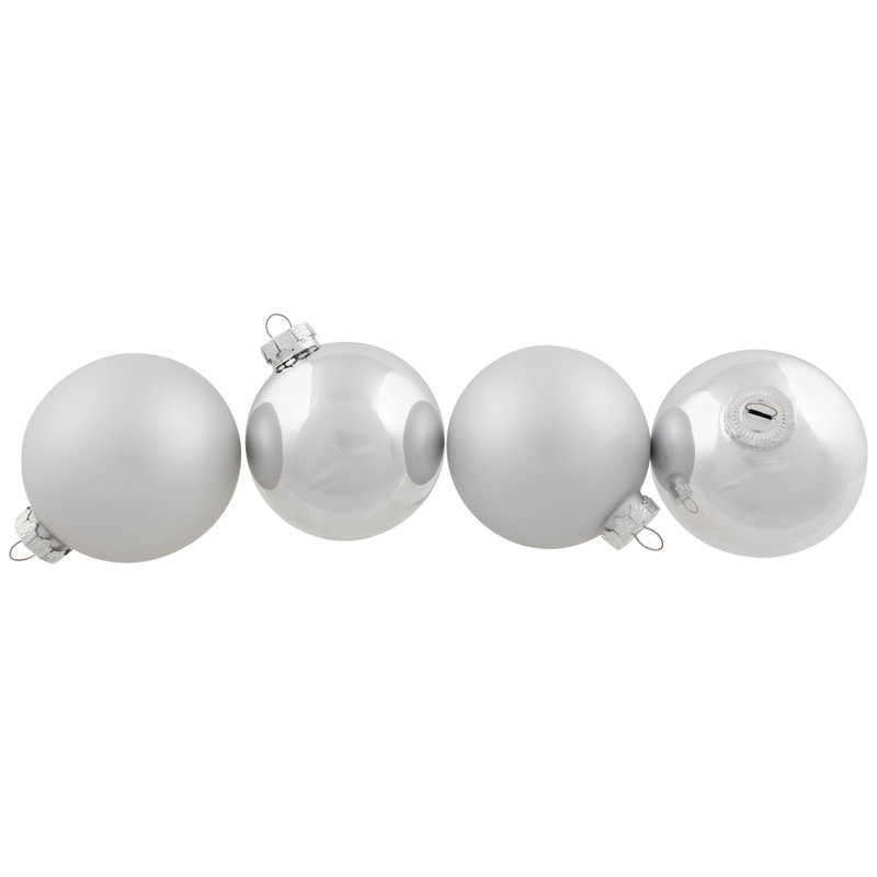 Ornement boule de Noël à 2 finitions, Argent