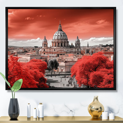 Paysage urbain monochrome rouge de Rome