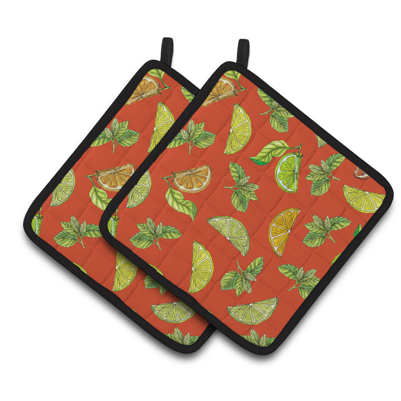Caroline's Treasures Polyester Potholder Set, Orange