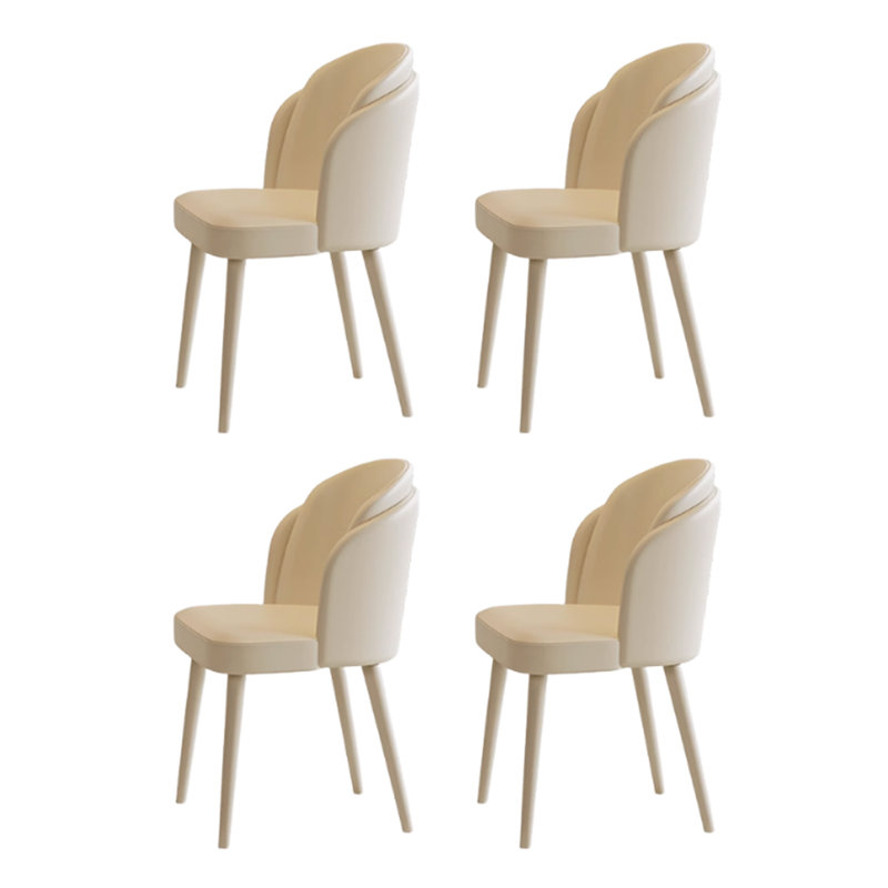 Chaises de salle à manger crème en similicuir