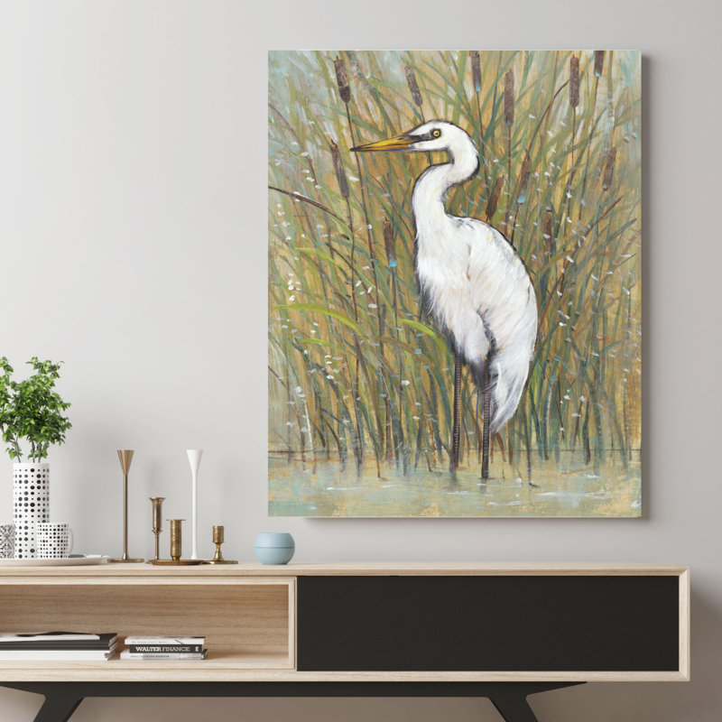 « white aigrette i », impression sur toile tendue