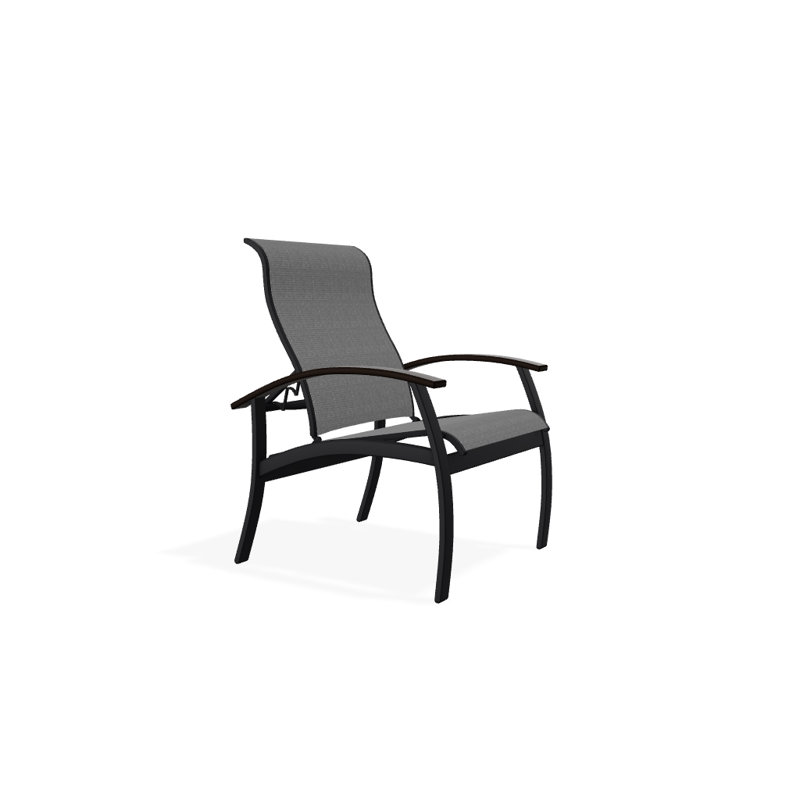 Chaise de patio Askar, Noir, Titane Sunbrella®, Noir texturé